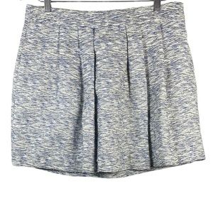 Zara Tweed Mini Skirt With Pleats & Pockets Lined Size Large
